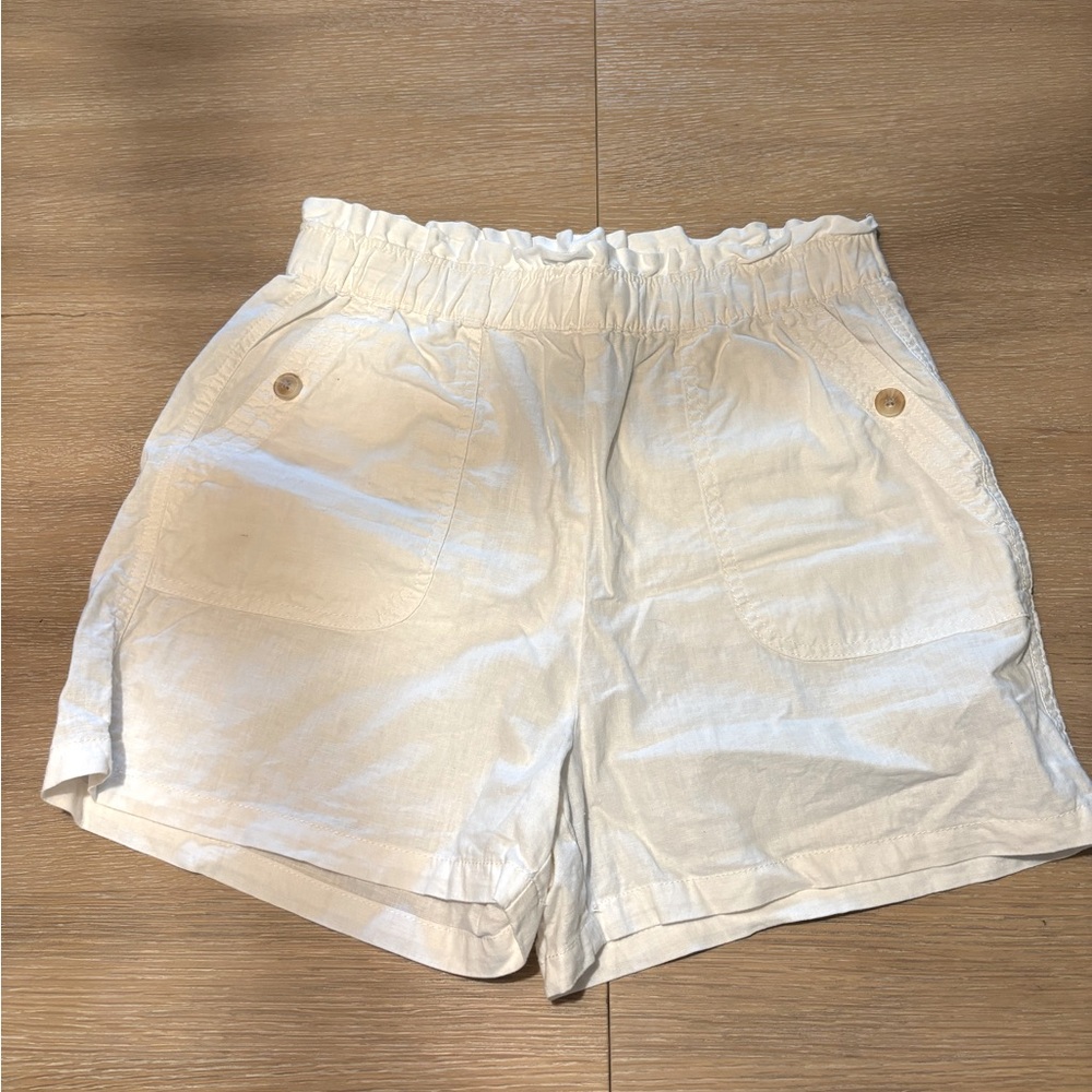 Joe Fresh New White Linen Shorts, size Medium